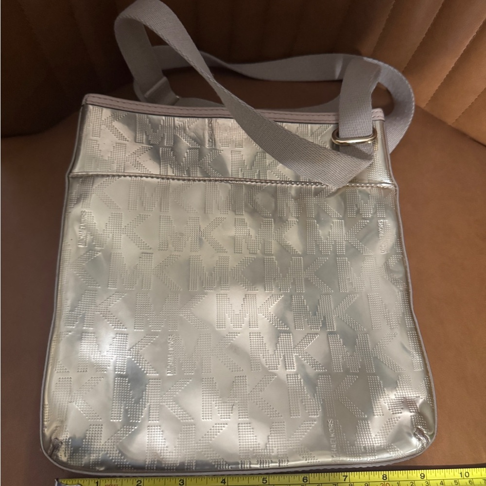 Michael Kors Metallic Gold Logo Crossbody Bag